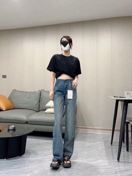 

Plus Size Womens Jeans Casual Slim Stretchy Denim Waist Jean Oversized Long Flare Pants Light Blue Wide Leg Trousers Top quality women' jeans P2