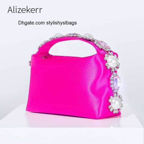 

totes chic rhinestone pearl satin evening bags with feather women luxury designer soft square clutch purses and handbags wedding party