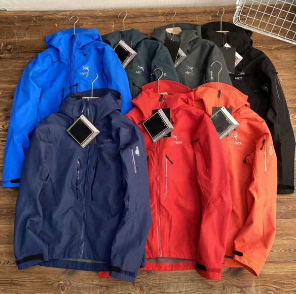 

arc men designer storm jacket clip lightweight waterproof breathable hooded coat women outdoor cardigan versatile tidal flow design 689ess, Black;brown