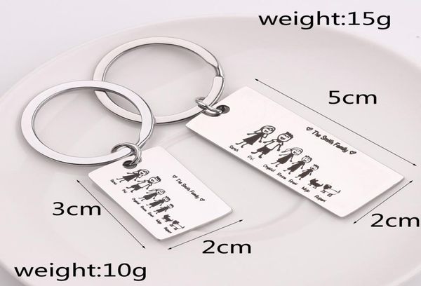 

valentines day gifts love family customized keyrings personalized hand craved the smith family keychain family member name5264698, Silver