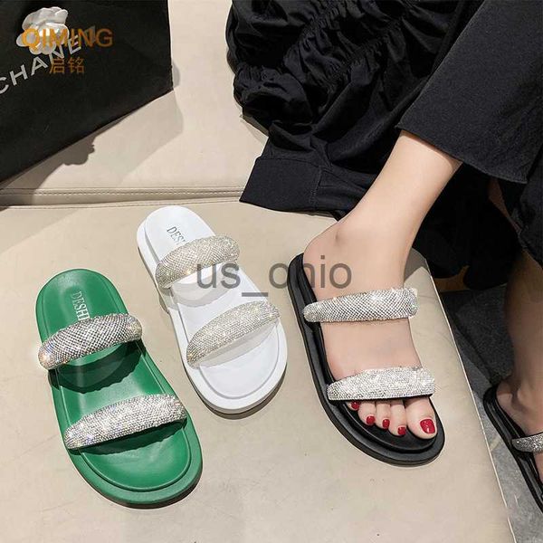 

slippers summer ladies shoes for beac women slides glitter fashion sandals black white bling home slippers woman flip flops j230612
