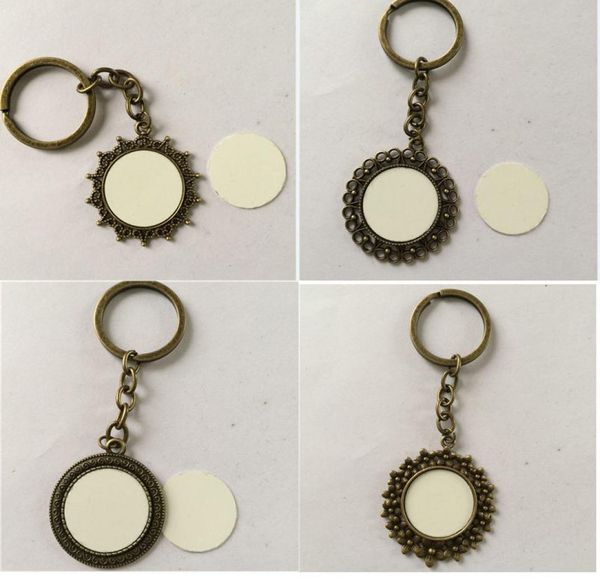 

blank keychains for sublimation fashion retro vintage flower key ring for thermal transfer printing diy blank material a3500 whole8915428, Silver
