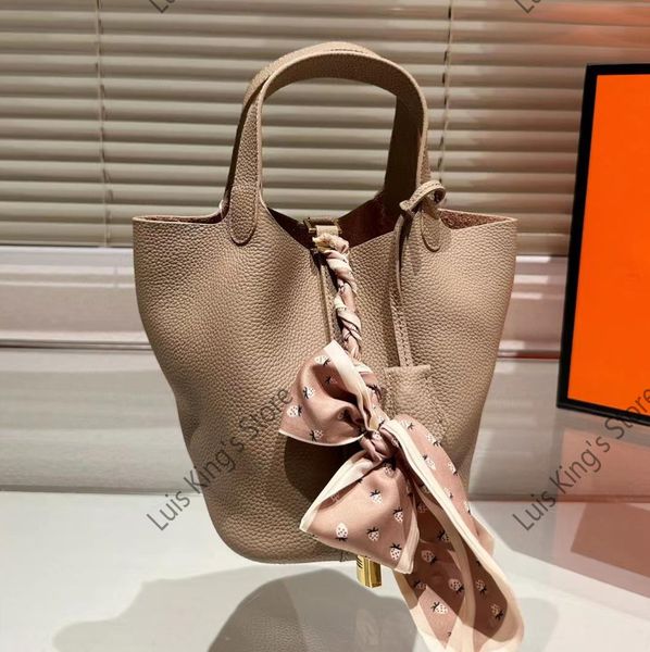 

designer bag picotin lock luxury handbag classic basket cowhide genuine leather lightweight and wear-resistant