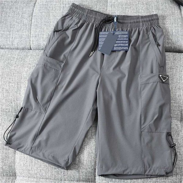 

mens shorts r triangle summer fashion sports ice silk nickel pants large size optional fopv, White;black