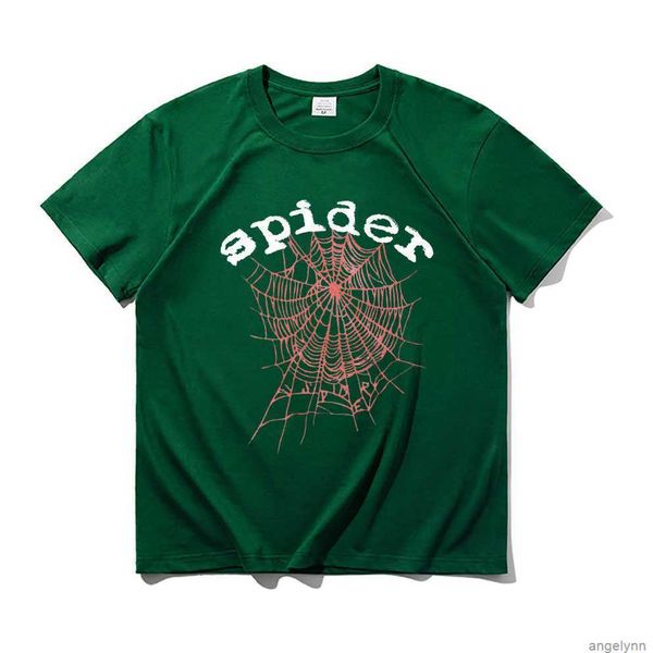 

spider web graphic print t shirt young thug king tshirt sp5der 555555 angel number series t-shirts men women cotton tees rbxr, White;black