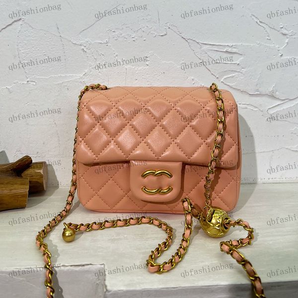 

classic designer womens shoulder bag mini crossbody bags leather clamshell diamond handbag hardware metal c buckle matelasse chain makeup ca