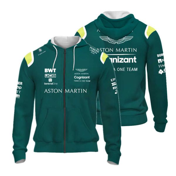 

men's hoodies sweatshirts 2023 f1 team t-shirts aston martin spanish racing driver dedicated fernando alonso 14 and stroll 18 oversized, Black
