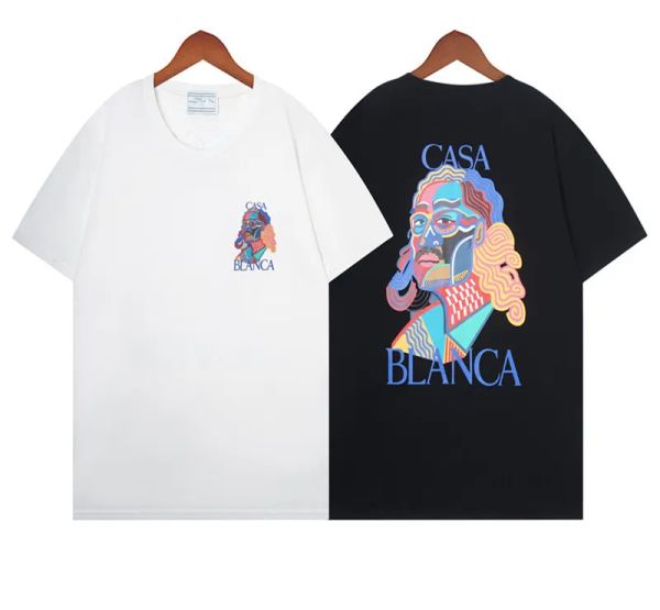 

mens letter casablanc print t shirts black fashion designer summer short sleeve size s-xxl, White;black