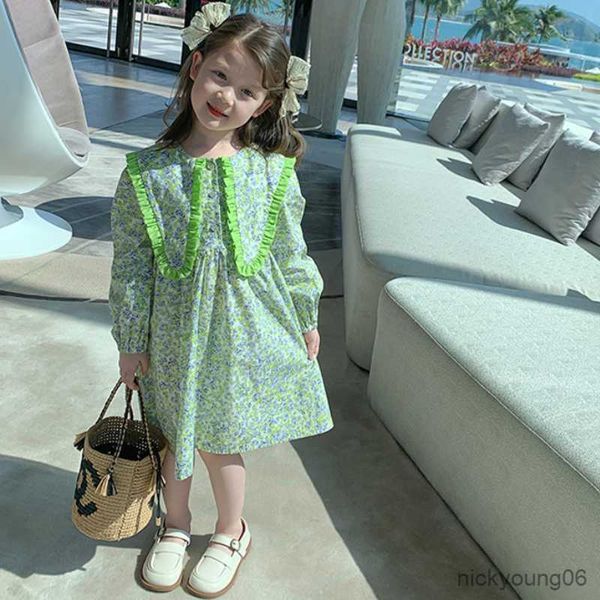 

girl's dresses girls' autumn long sleeve dress 2023 spring and new version style green princess r230612, Red;yellow