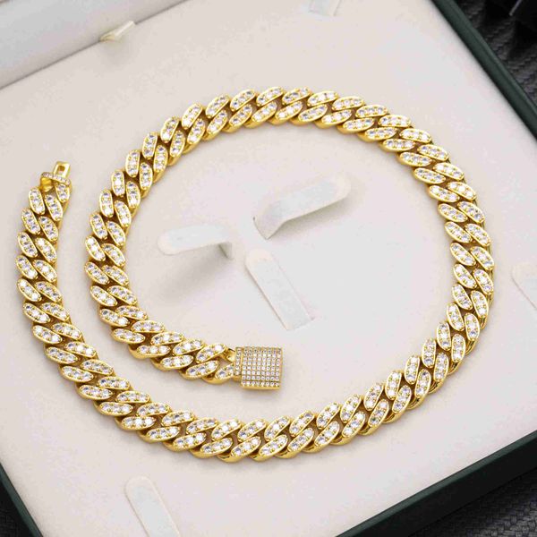 

fashion jewelry hip hop rappers brass cubic zirconias cuban link chain, Silver