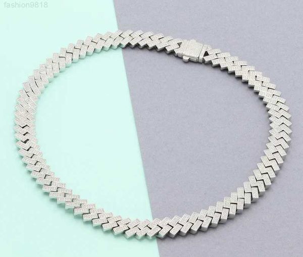 

custom cuban chain 12mm 14mm bracelet 925 sterling silver hiphop vvs moissanite bracelet link chian