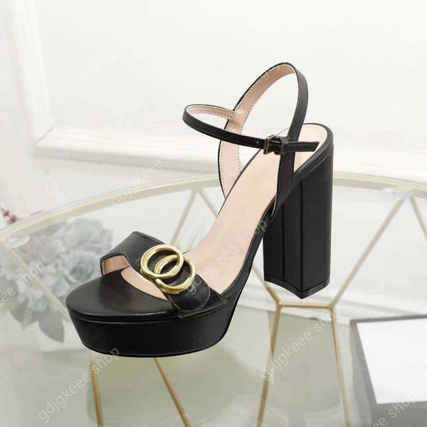 

Designer women Sandals party fashion 8cm Lady wedding Metal Belt buckle High Heel Woman shoes 100% leather Dance shoe new sexy heels Super Large size 35-40-42 With box, Color22 -8cm