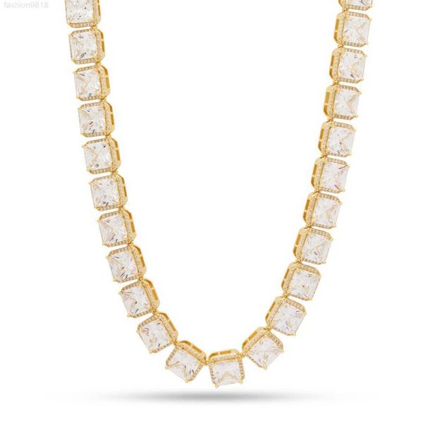 

luxury iced out hip hop jewelry s925 silver princess cut necklace moissanite tennis chain