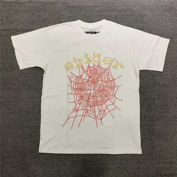 

2023 new puff print sp5der 555555 t-shirt men women 1 spider web pattern t shirt spring summer black tees xgsk, White;black