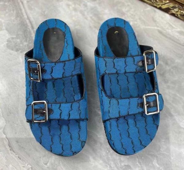 

men designer canvas double g slide slippers luxury beige ebony two straps buckles leather rubber sole slides summer beach sandals size 36-45, Black