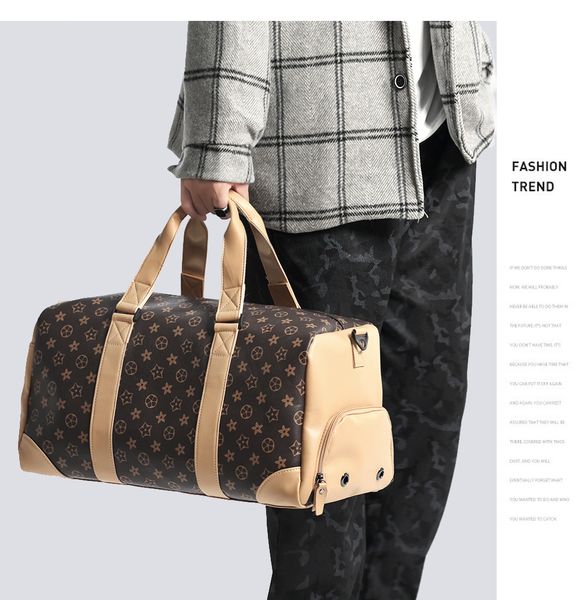 

designers fashion duffel bags luxury men women female travel bags leather handbags large capacity holdall carry on luggage overnight weekend