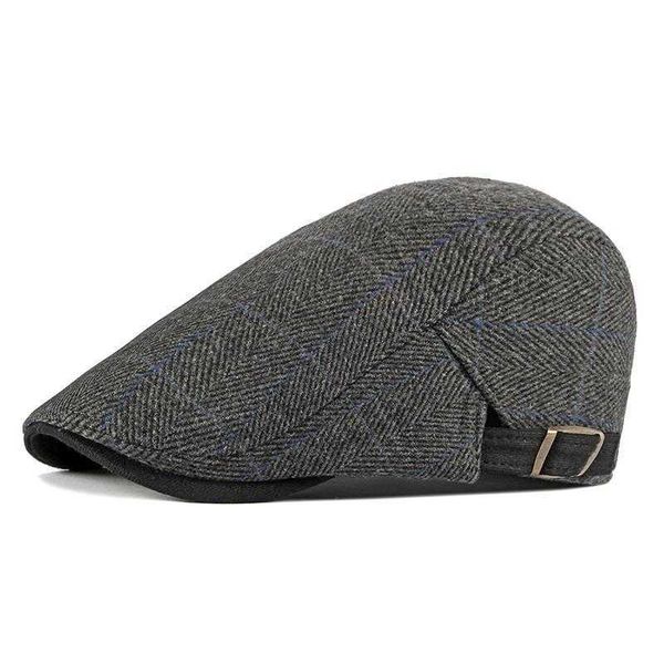 

berets cotton spring autumn solid news boy's plain hat male and female painter beret 54 g220612, Blue;gray