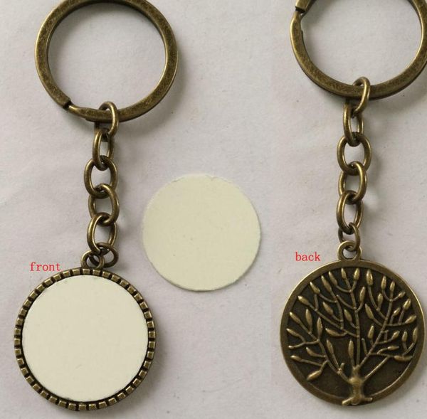 

blank keychains for sublimation fashion retro ancient tree key ring for thermal transfer printing diy blank material a3225 wholesa6982889, Silver