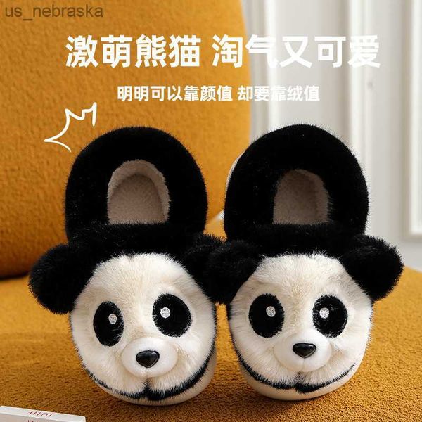 

slipper winter baby boy girl slippers chinese panda warm nonslip plush cute cartoon soft comfortable young children kids designer shoes 2211, Black;grey