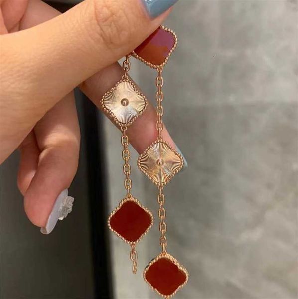 

fashion classic 4/four leaf clover charm bracelets bangle chain 18k gold agate shell mother-of-pearl for women girl wedding mother' day, Black