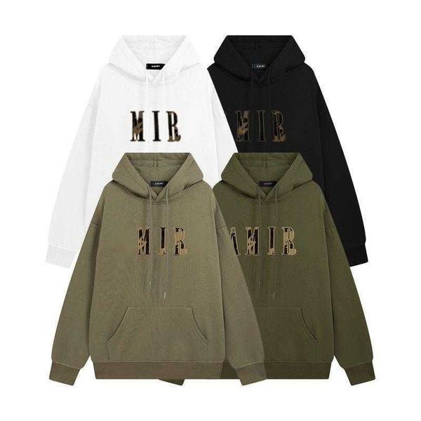 

am letter embroidered hooded sweater mens hoodies iri designer hoodie men women sweatshirt oversize pullover sweaters hip hop jacket, Black