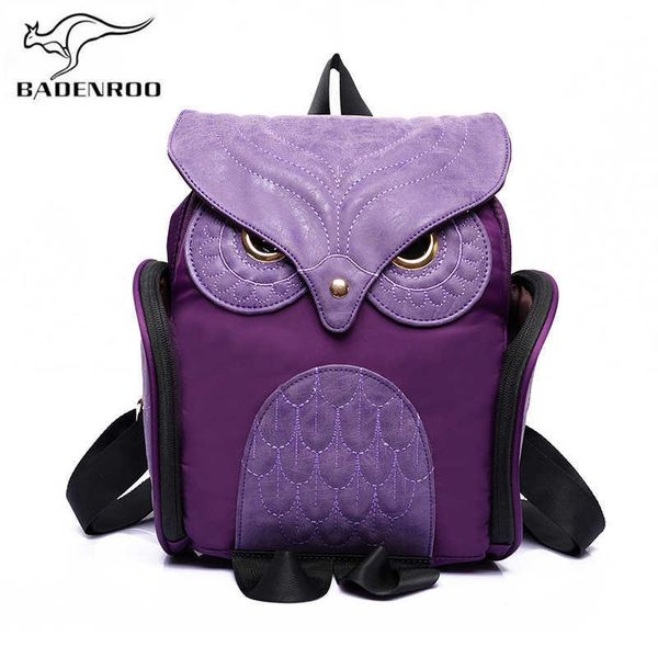 

backpack fashion women's backpack 2021 cute owl backpacks pu leather school bags for teenagers girls female rucksack sac mochila femini