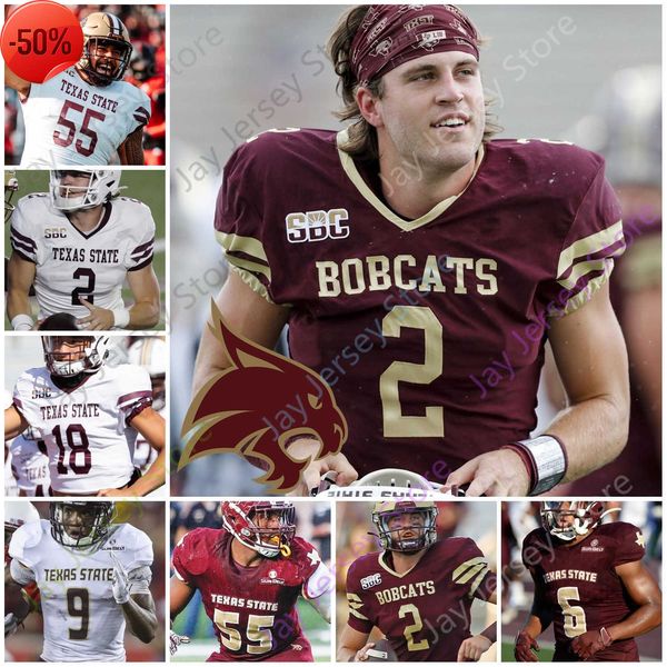

football jerseys texas state bobcats football jersey ncaa college layne hatcher hill ashtyn hawkins sione tupou rodgers bell morris harris b, Black;red