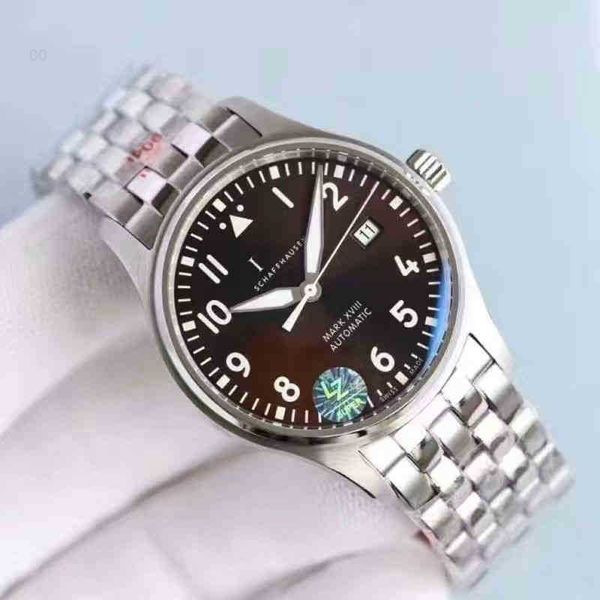 

designer watches for men i-wc mechanical wristwatch dewi mark pilot dmdz swiss flight tvti, Slivery;golden