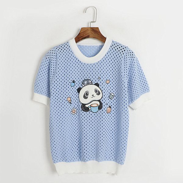 

600 l 2023 summer sweaters women's pullover sweater striped blue crew neck short sleeve brand same style women's dl6, White;black