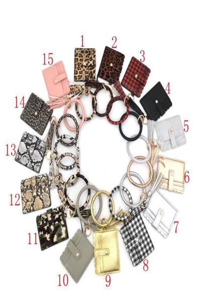 

bracelet keychain wallet leopard snake pu leather tassel women card bag women clutch wristlet keyring3699962, Silver