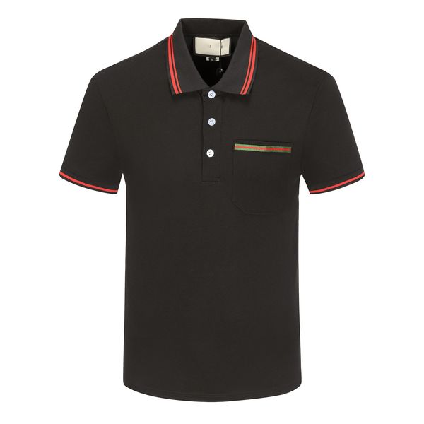 

2023 designer men's polos monclair classical shirts men luxury polos casual mens t shirt snake bee letter print embroidery fashion high, White;black