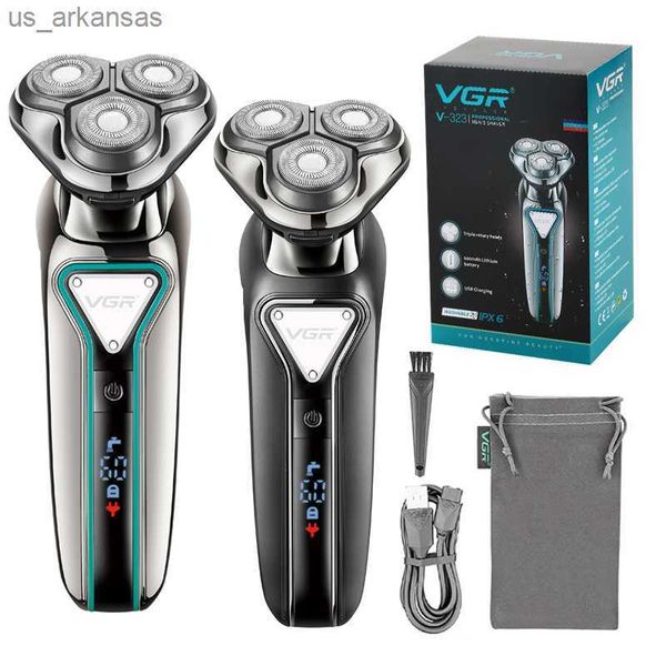 

original vgr wet dry waterproof electric shaver for men wet dry beard electric razor facial shaving machine rechargeable lcd dis l230523