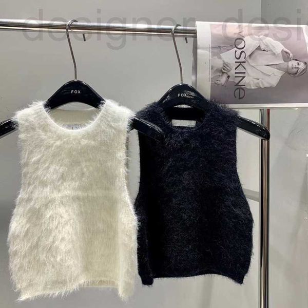 

women's tanks & camis designer woolen ladies brand cotton fleece vest embroidered camisole letter short sleeve navel loose sw6q, White