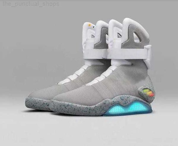 

2023 back to the future automatic laces air mag sneakers marty mcfly's led shoes men back to the future glow in the dark gray mcflys uk, Black