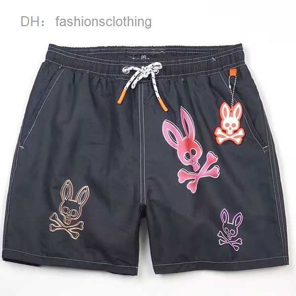 

2023 new designer psycho bunny mens fashion beach pants skull rabbit surf shorts quick dry european and american 3 vag9, White;black