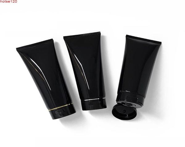 

200ml black glossy cosmetic soft tube travel makeup squeeze subbottling refillable packaging containers lotion hose 30pcslothigh8261262