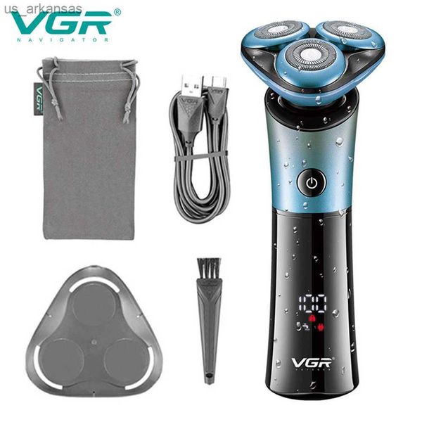 

vgr electric shaver professional razor waterproof beard trimmer rotary 3d floating shaving rechargeable electric for men v-326