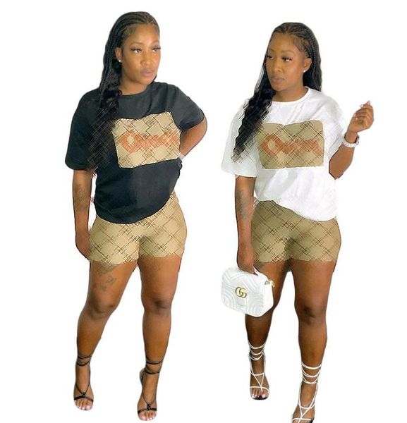 

women's tracksuits 2023 summer new fashion short sleeve shorts women's set designer ggity women's two piece set, Gray