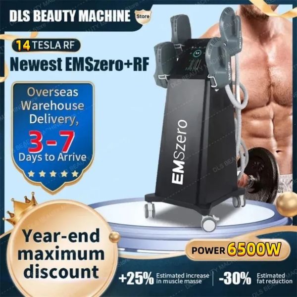 

2023 electromagnetic body shaping machine emszero 14tesla 6500w muscle stimulator fat removel beauty machine