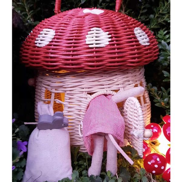 

totes cute mushroom rattan bag bohemian wicker straw purses and handbags handmade woven beach bags for women bucket bag tote clutch