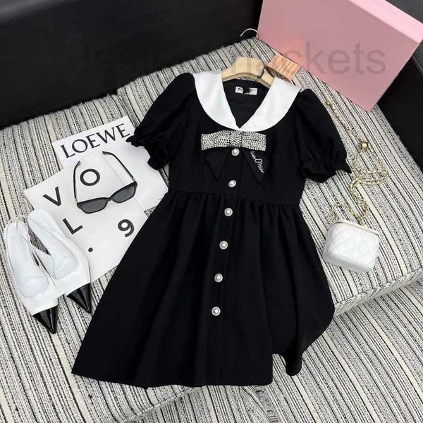 

basic & casual dresses designer new celebrity style elegant temperament heavy work nail diamond bow knot contrast color polo neck waist wrap, Black;gray