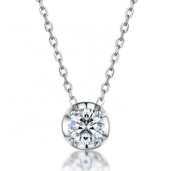 

simple fashion women jewelry 925 sterling silver moissanite necklace