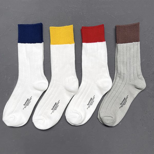 

4colors knitted men's socks fashion socks letter printed, Black
