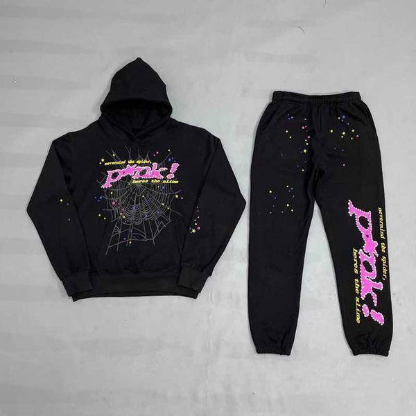 

men's hoodies sweatshirts oversized new men women young thug spider hoodie sweatshirt tracksuit web pullovers sp5der 555555 print sweat, Black