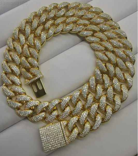 

qianjian jewelry personalized moissanite setting choker cuban link chain necklace, Silver