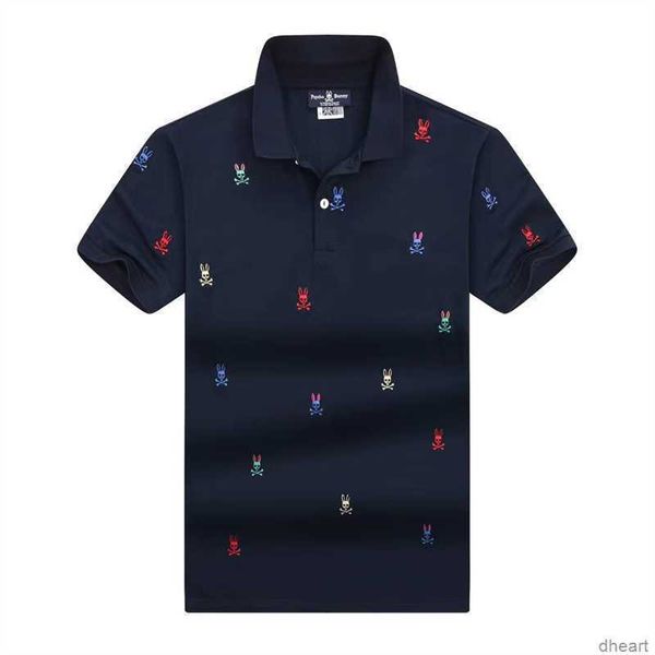 

psycho bunny designer men's polo shirts american fashion brand casual cotton stand collar short sleeve sports wear animal embroidery lo, White;black