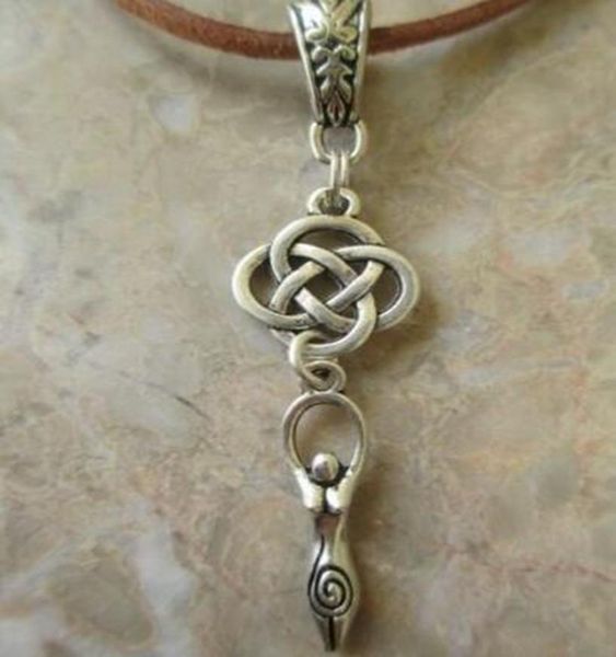 

triple moon goddess necklace pendant vintage silver knot collar statement suede necklace for women jewelry bijoux friendship gift4313485