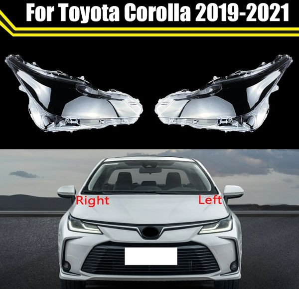 

car replacement front headlight cover headlamp lampshade glass shell transparent light caps for toyota corolla 2019-2021