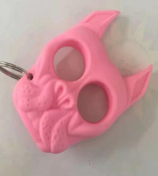 

dog head keychain dog head plastic steel finger tiger plastic hand buckle mini finger tiger girl selfdefense finger buckle774027693