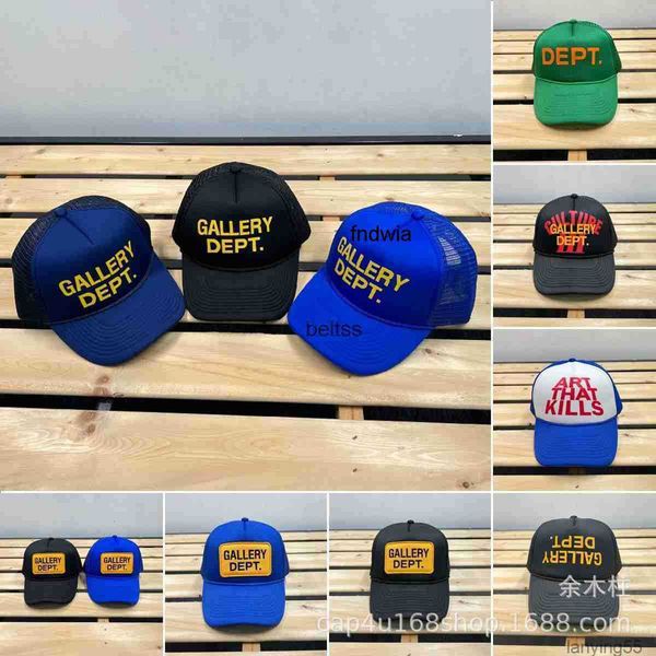 

galleryes caps ball capsamerican dept letter lanvins hat gp graffiti mesh truck driver profile trendy baseball cap blue fashion, Blue;gray